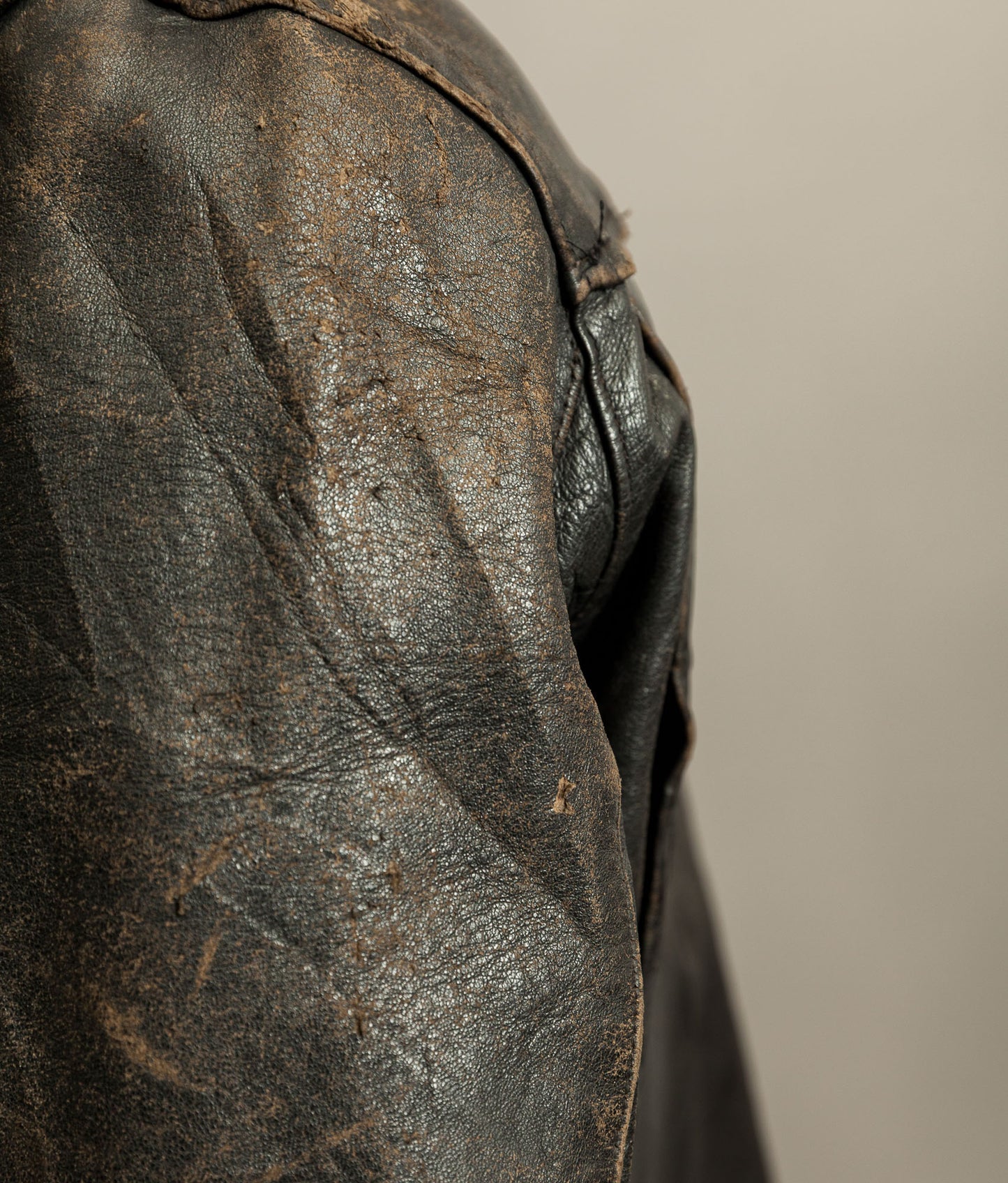 Vintage 1950s French Leather Motorcycle Jacket Cross Zip Vitex Hardware