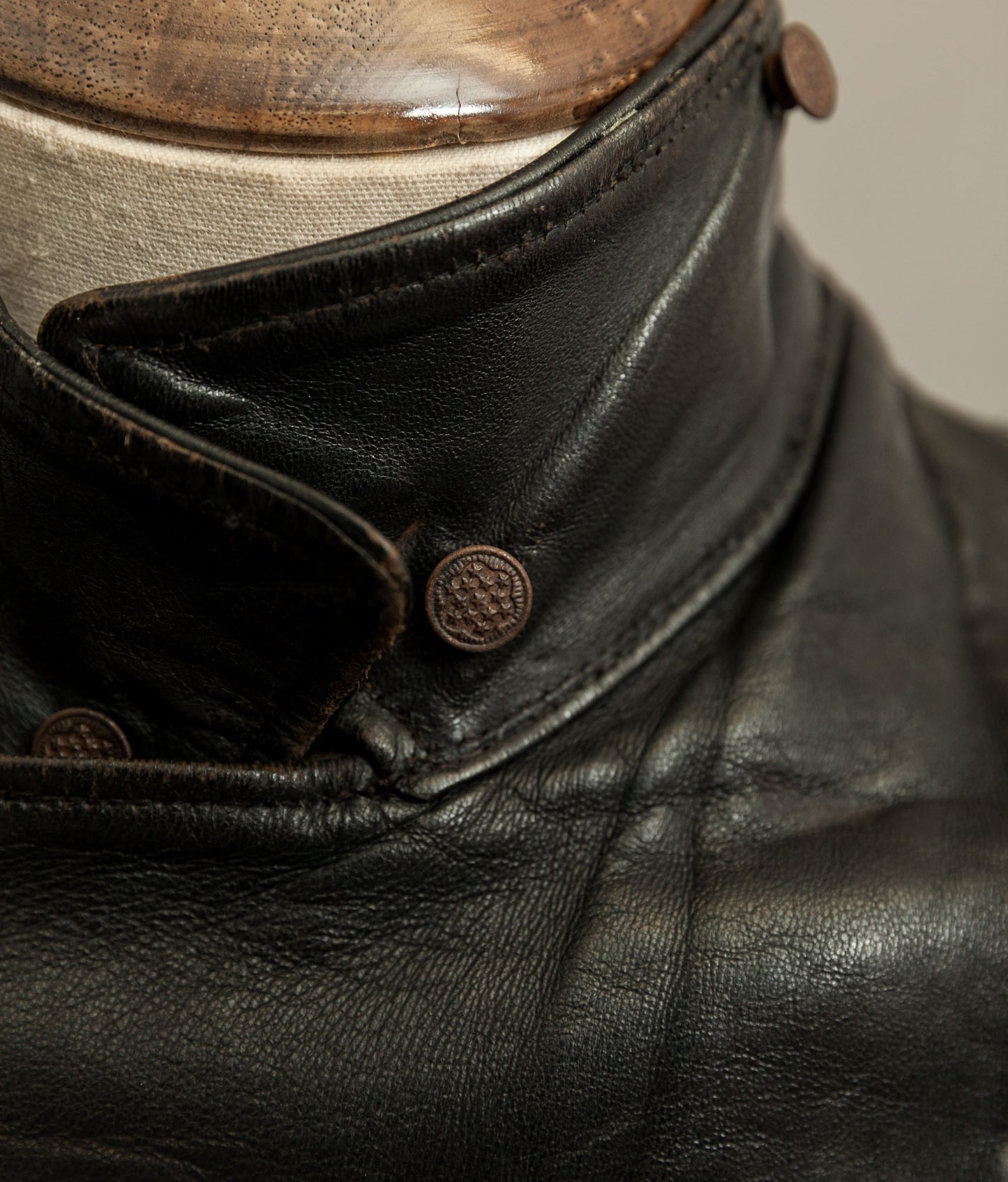 Vintage 1950s French Leather Motorcycle Jacket Cross Zip Vitex Hardware