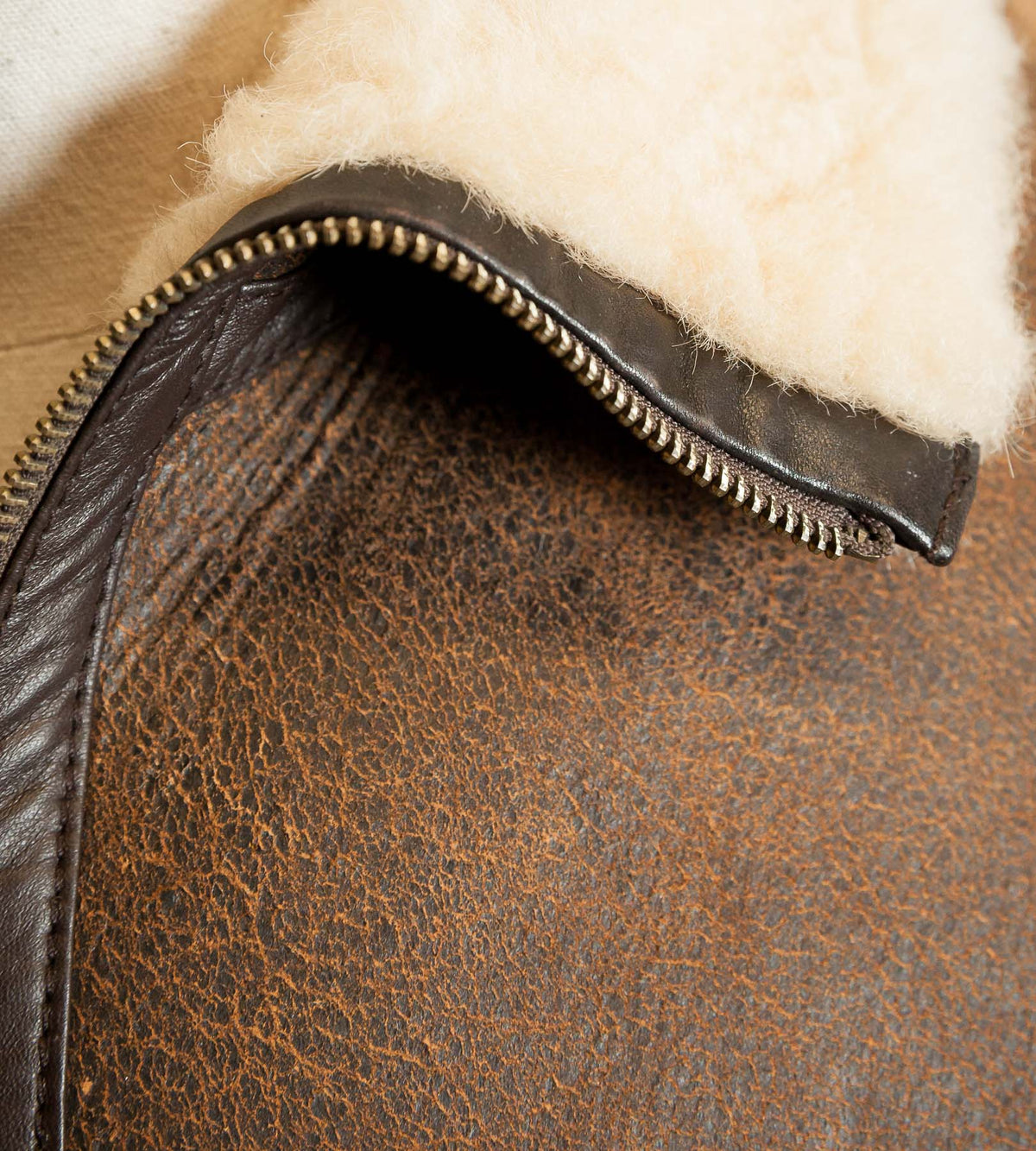 Vintage Dolce & Gabbana Lambskin Shearling Aviator Jacket – Distressed Tobacco, Made in Italy