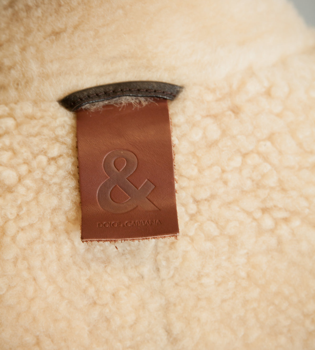 Vintage Dolce & Gabbana Lambskin Shearling Aviator Jacket – Distressed Tobacco, Made in Italy