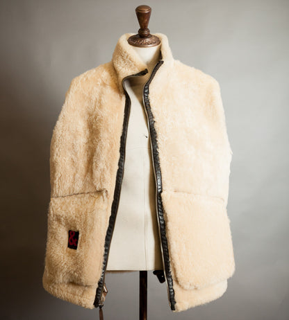Vintage Dolce & Gabbana Lambskin Shearling Aviator Jacket – Distressed Tobacco, Made in Italy