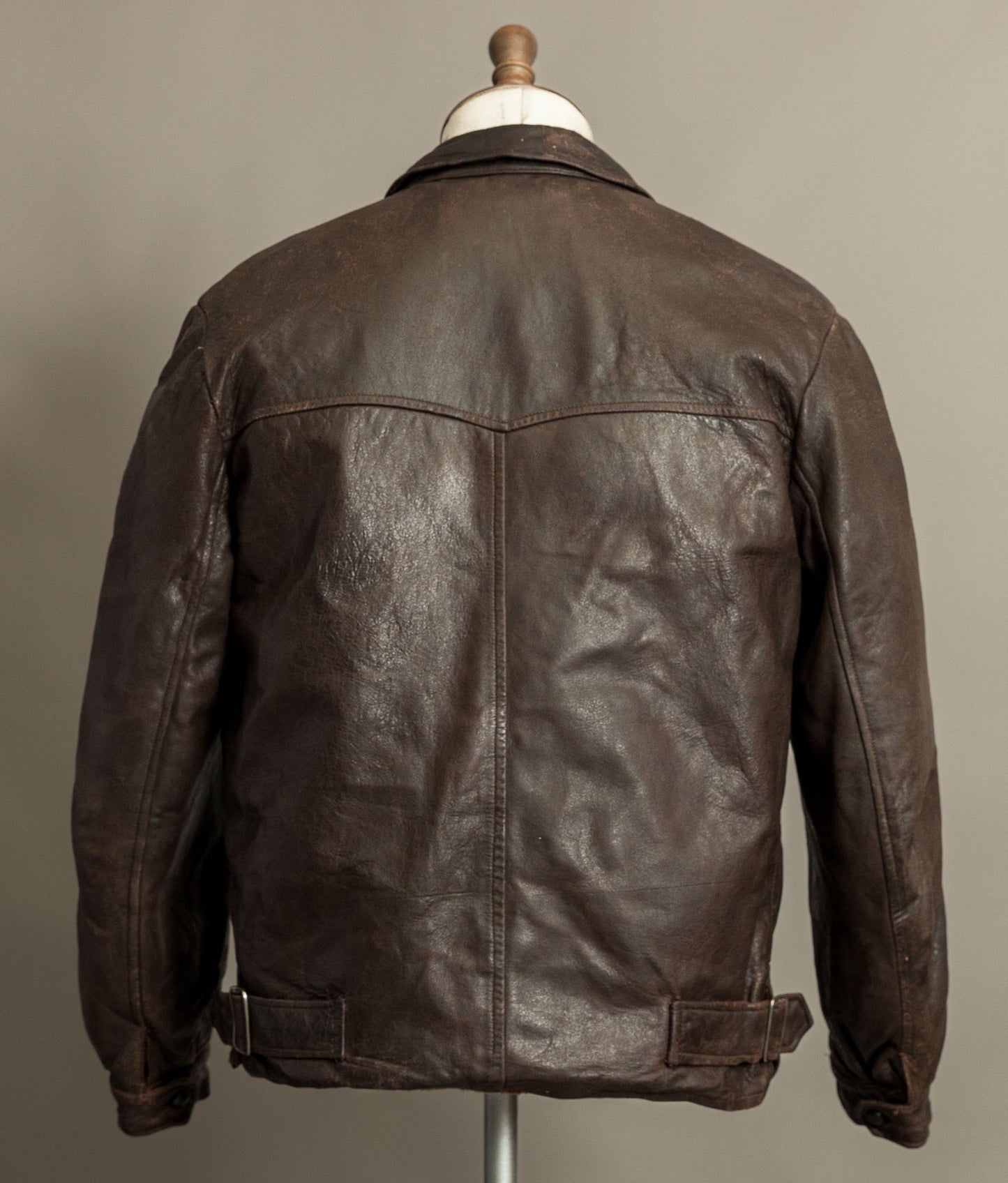 Vintage Late 1940s Czechoslovakian Leather Jacket Removable Mouton Liner