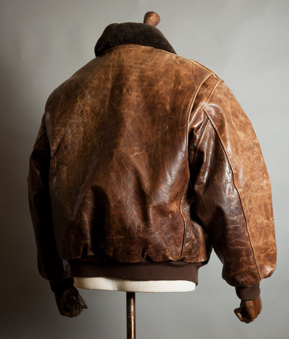 Vintage Redskins B32 Steerhide Flight Jacket - Shearling Collar, Made in France
