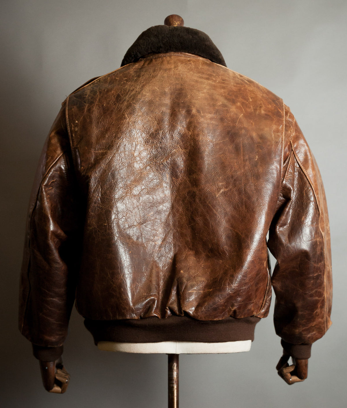 Vintage Redskins B32 Steerhide Flight Jacket - Shearling Collar, Made in France