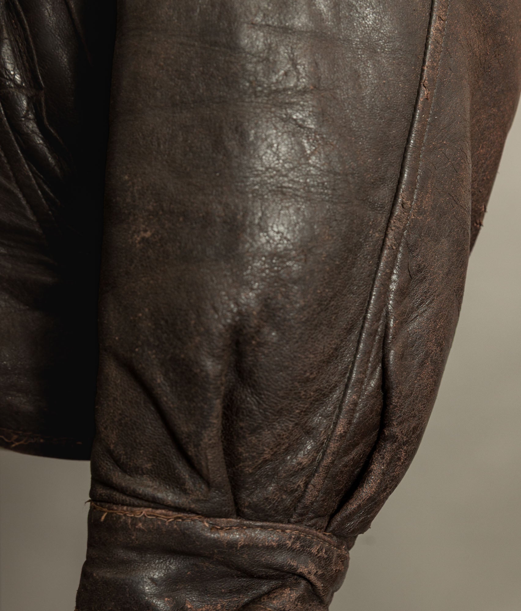 Vintage Late 1940s Czechoslovakian Leather Jacket Removable Mouton Liner