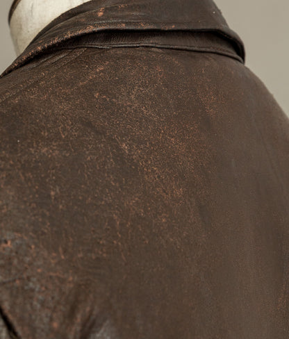 Vintage Late 1940s Czechoslovakian Leather Jacket Removable Mouton Liner