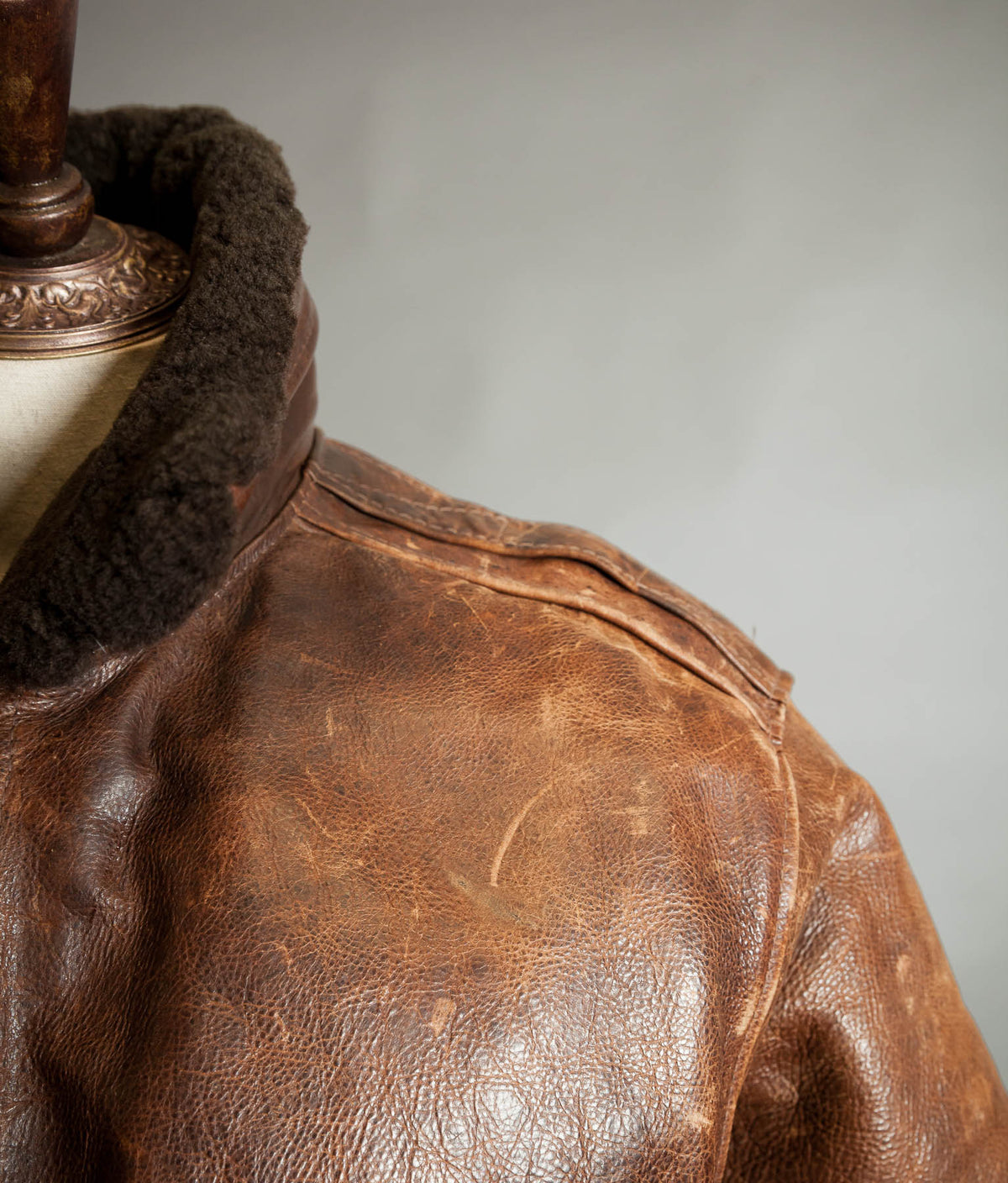 Vintage Redskins B32 Steerhide Flight Jacket - Shearling Collar, Made in France