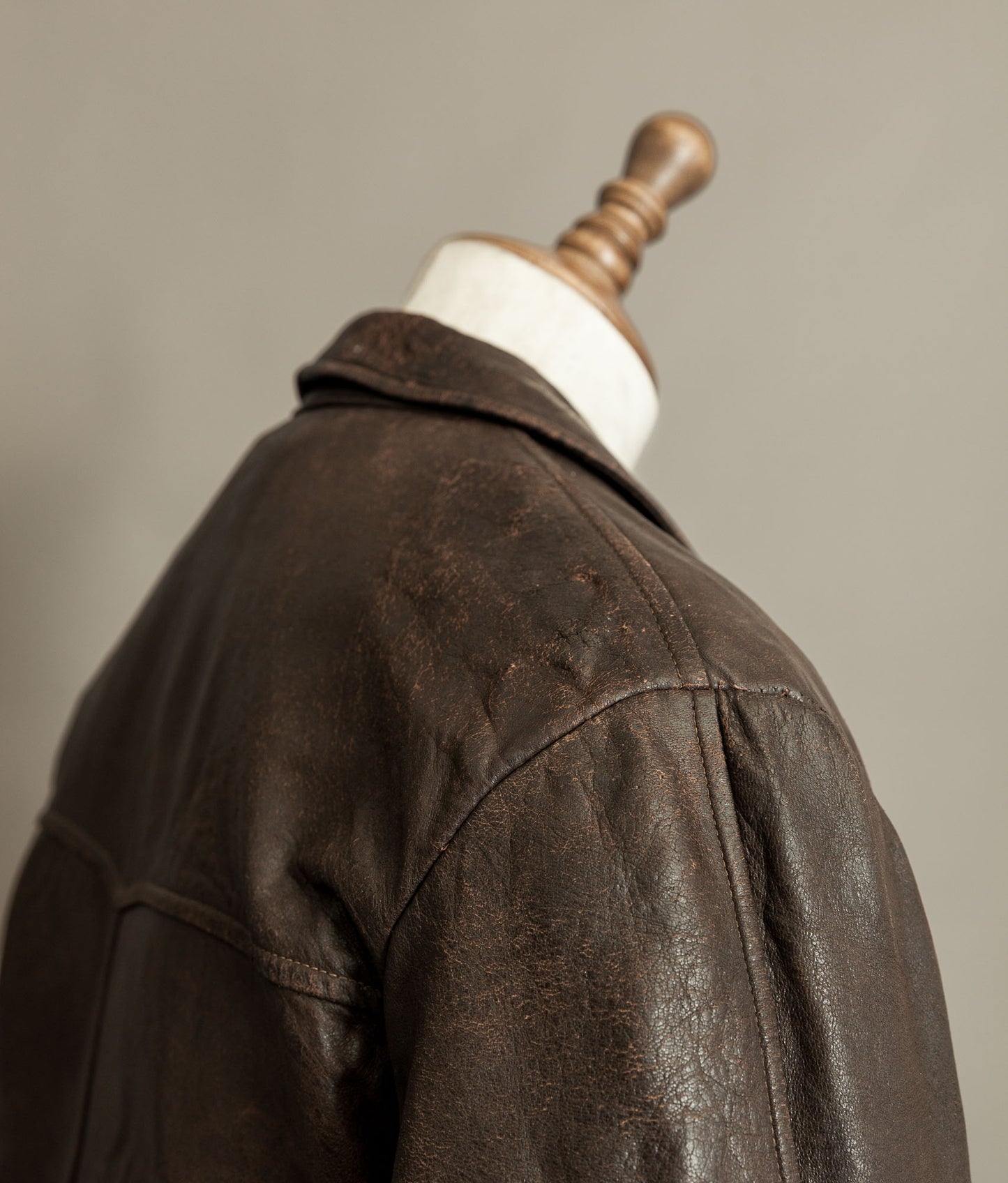 Vintage Late 1940s Czechoslovakian Leather Jacket Removable Mouton Liner