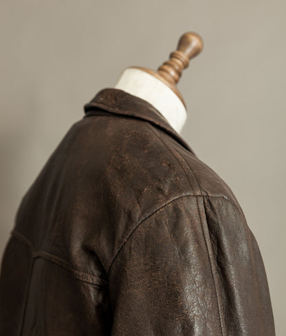 Vintage Late 1940s Czechoslovakian Leather Jacket Removable Mouton Liner