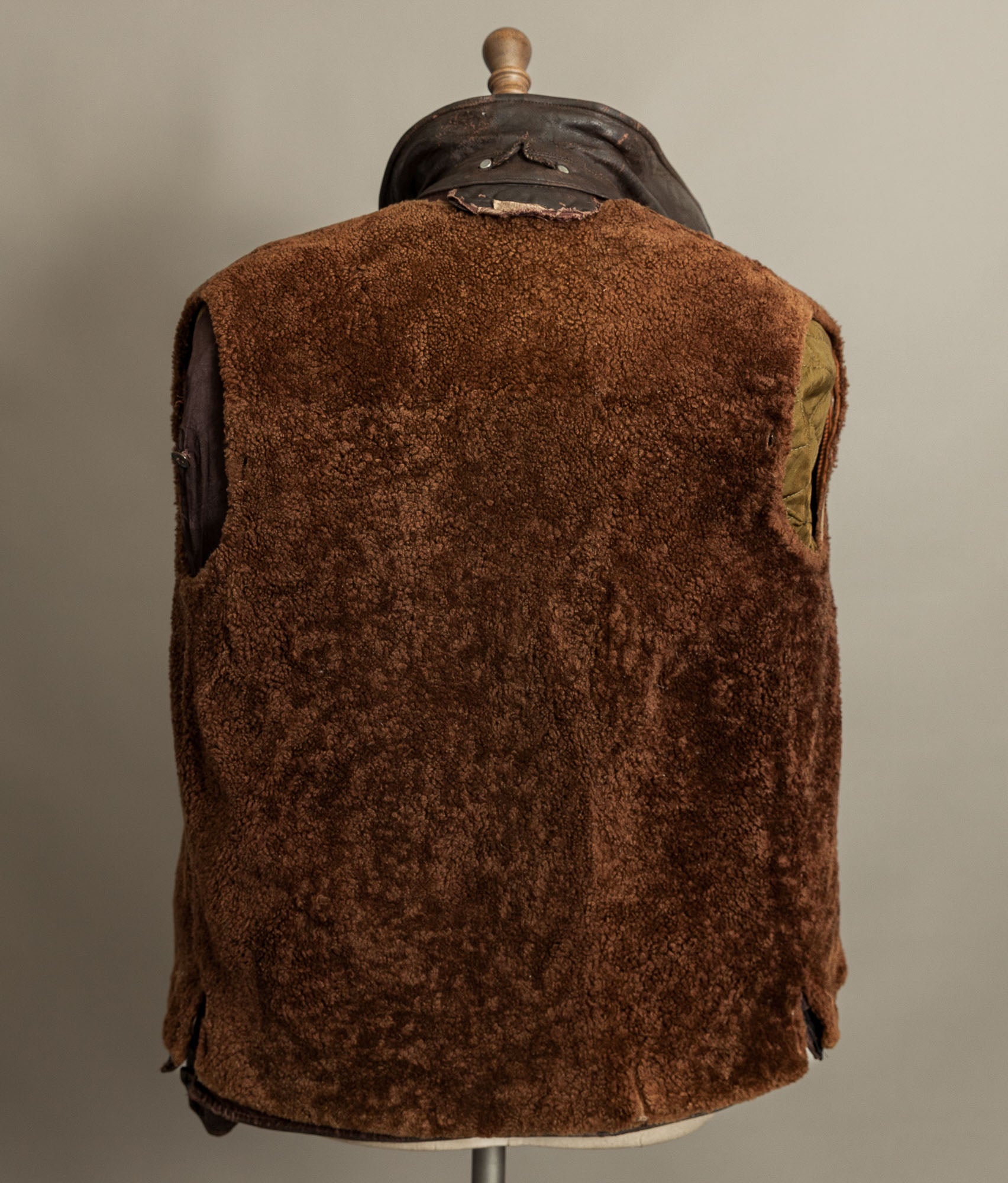 Vintage Late 1940s Czechoslovakian Leather Jacket Removable Mouton Liner