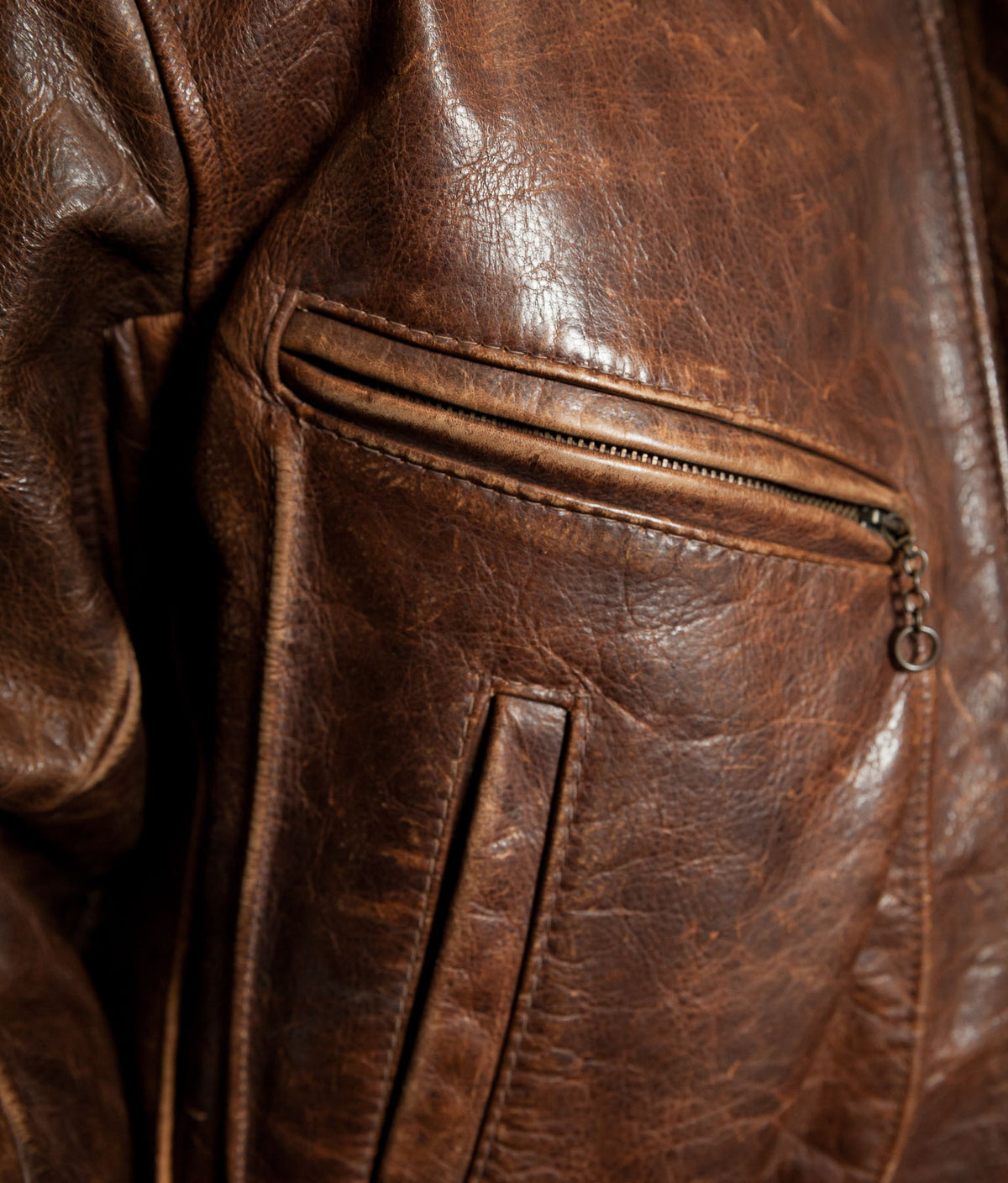 Vintage Redskins B32 Steerhide Flight Jacket - Shearling Collar, Made in France