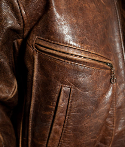 Vintage Redskins B32 Steerhide Flight Jacket - Shearling Collar, Made in France