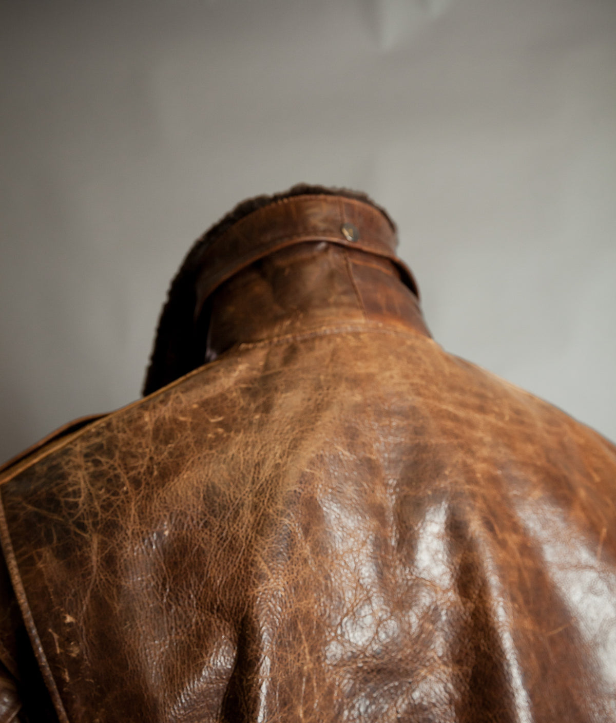 Vintage Redskins B32 Steerhide Flight Jacket - Shearling Collar, Made in France