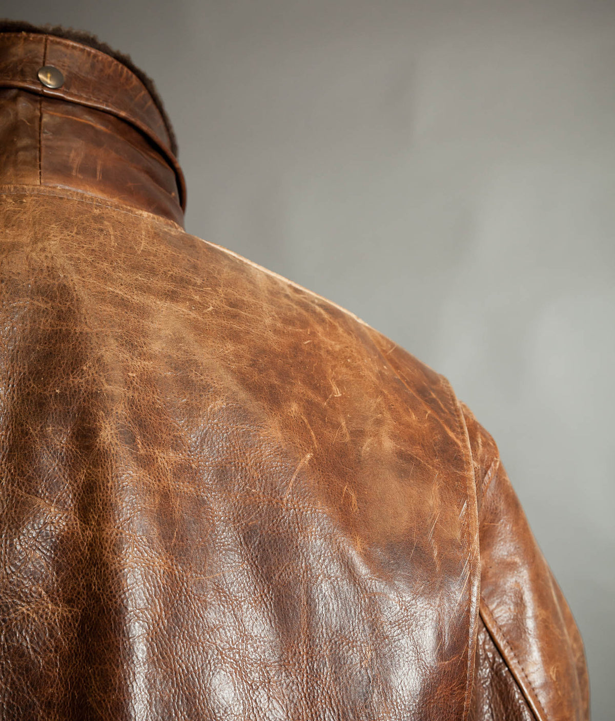 Vintage Redskins B32 Steerhide Flight Jacket - Shearling Collar, Made in France