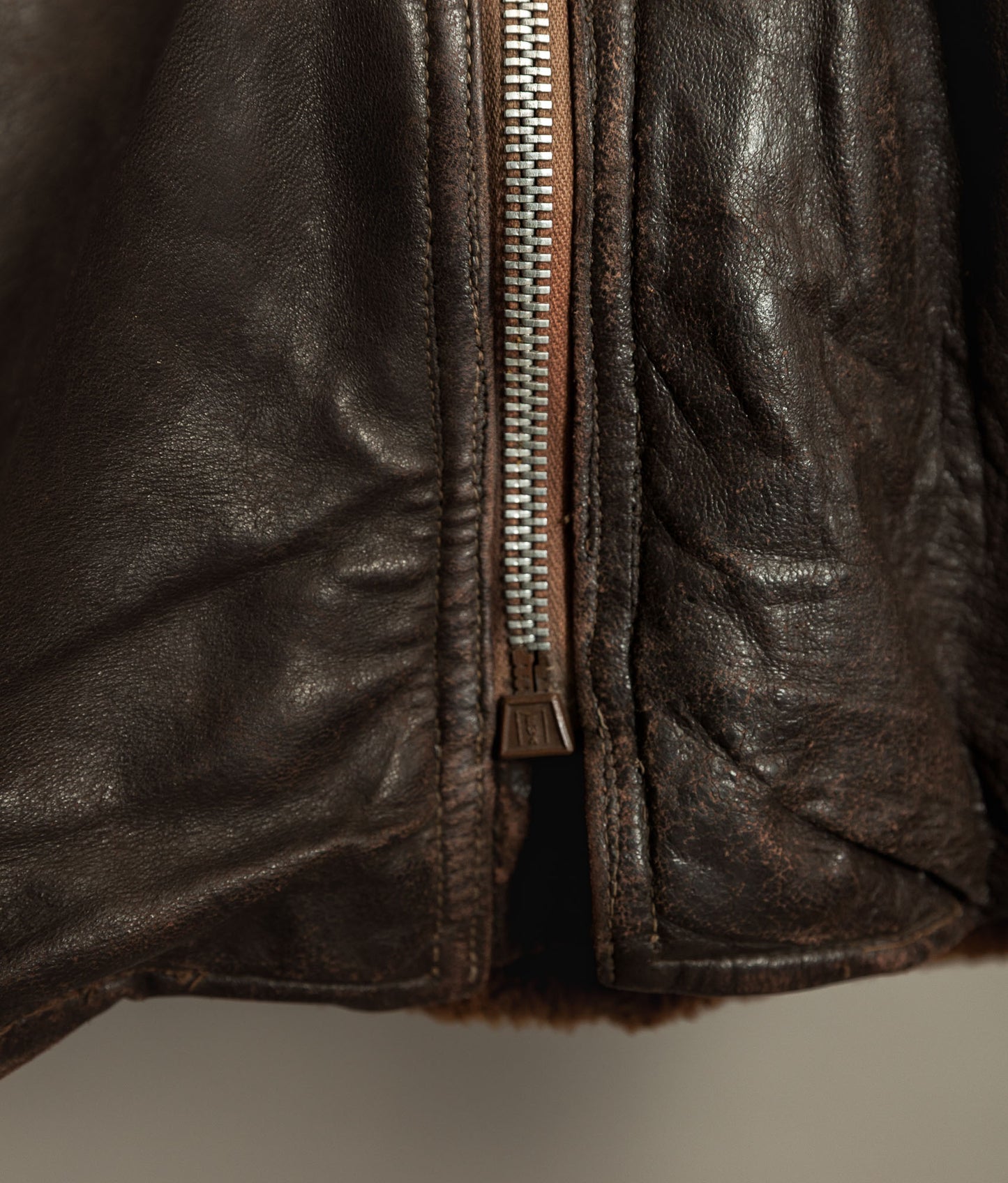 Vintage Late 1940s Czechoslovakian Leather Jacket Removable Mouton Liner
