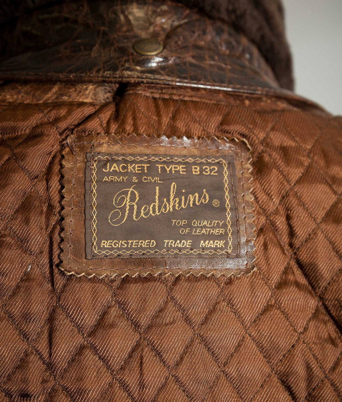 Vintage Redskins B32 Steerhide Flight Jacket - Shearling Collar, Made in France