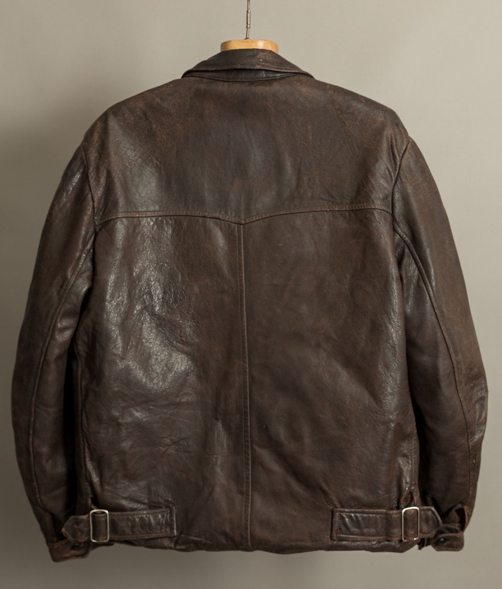 Vintage Late 1940s Czechoslovakian Leather Jacket Removable Mouton Liner