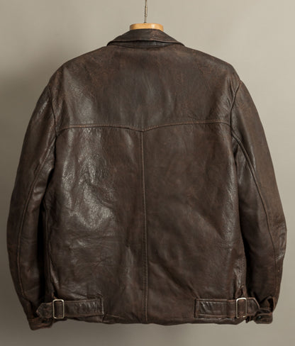 Vintage Late 1940s Czechoslovakian Leather Jacket Removable Mouton Liner