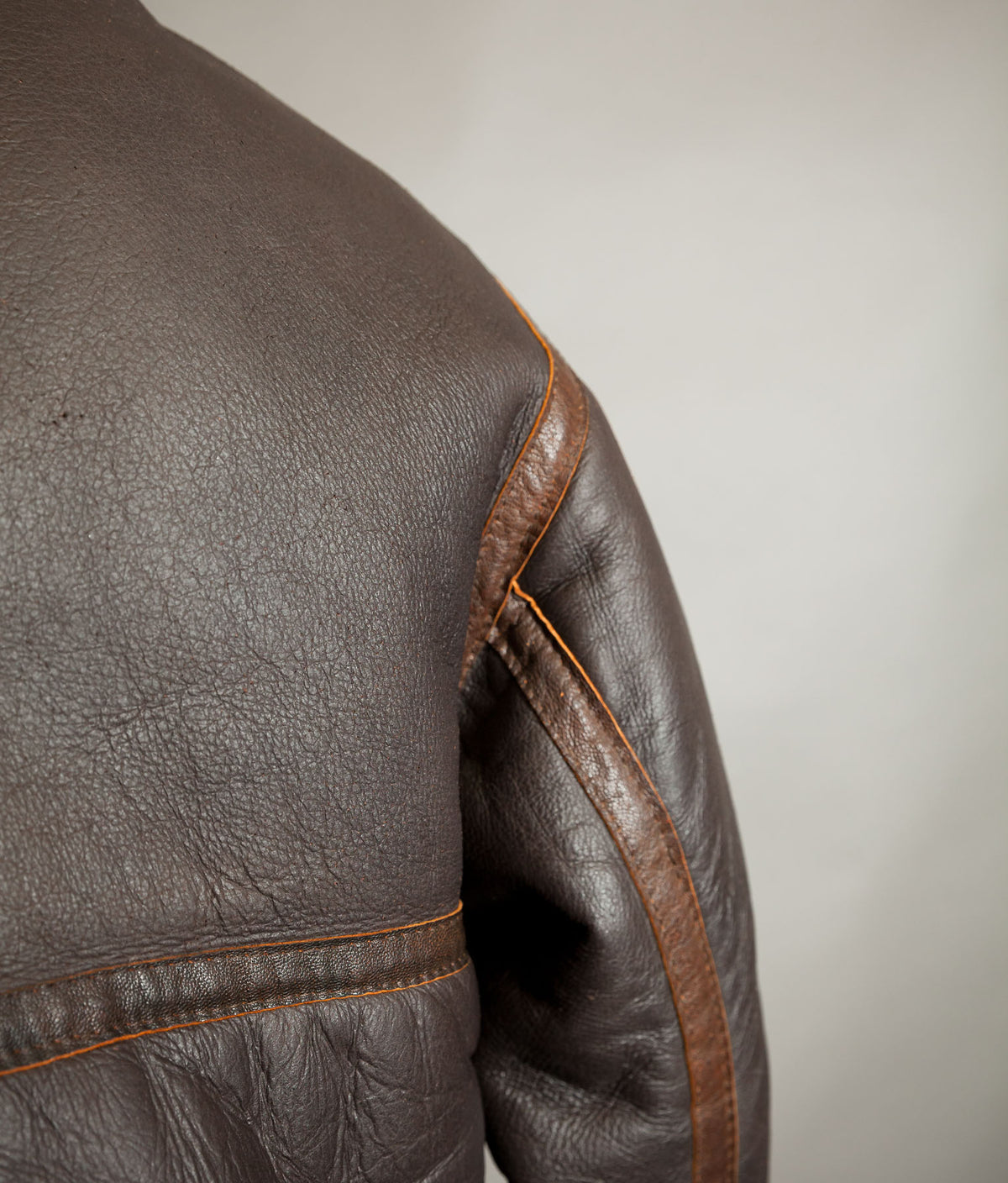 Vintage 1970s Sheepskin B-3 Flying Jacket, Brown Shearling, Made in England
