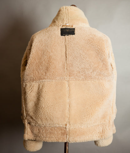 Vintage 1970s Sheepskin B-3 Flying Jacket, Brown Shearling, Made in England