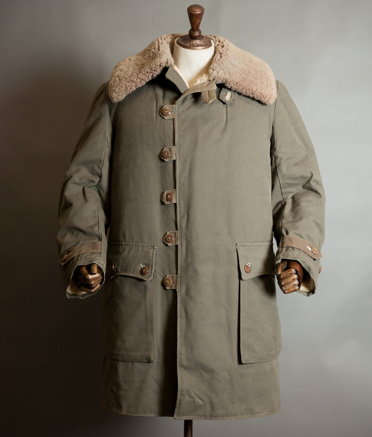 Original 1944 Dated Swedish Army M1909 Sheepskin Parka Overcoat