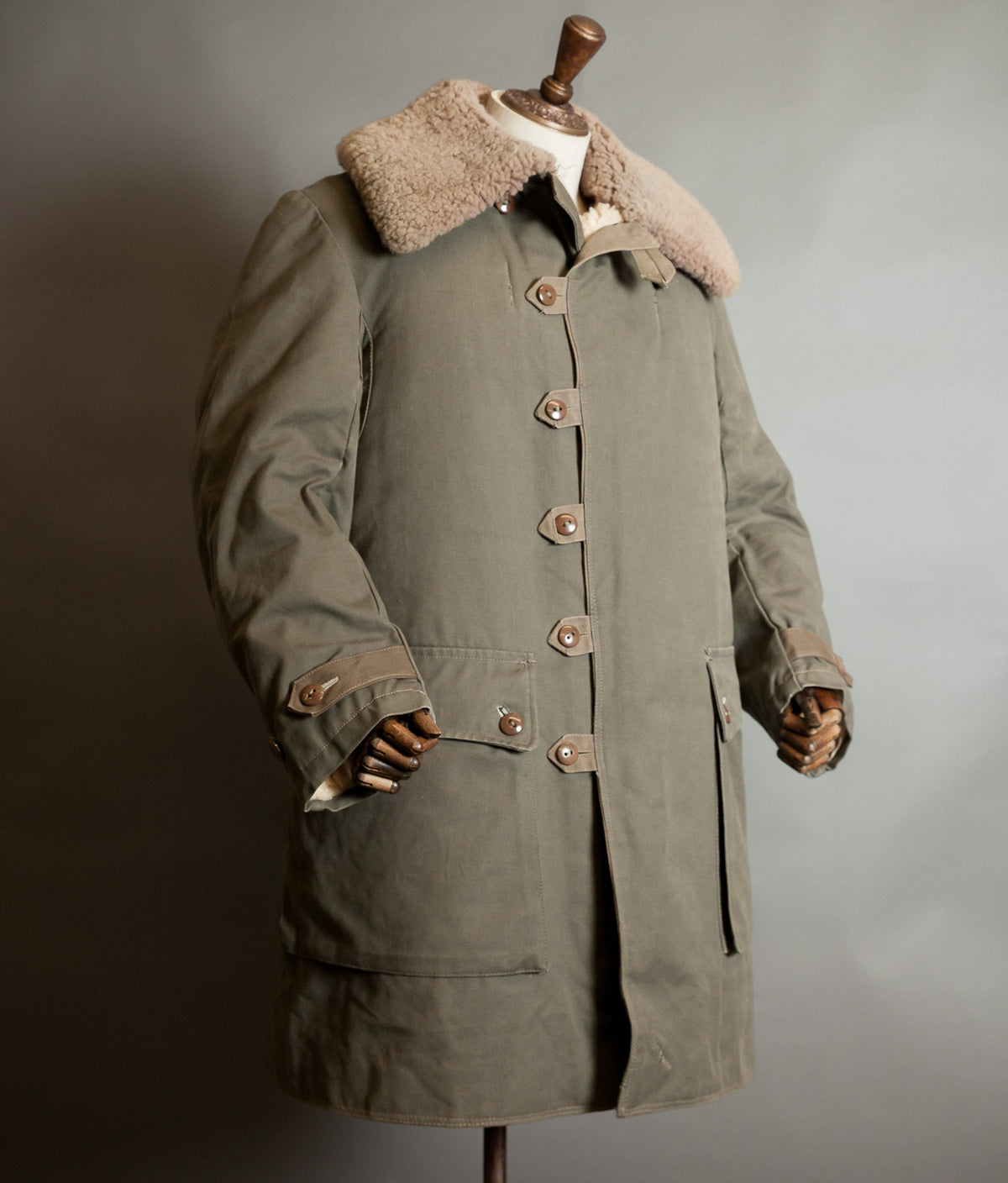 Original 1944 Dated Swedish Army M1909 Sheepskin Parka Overcoat