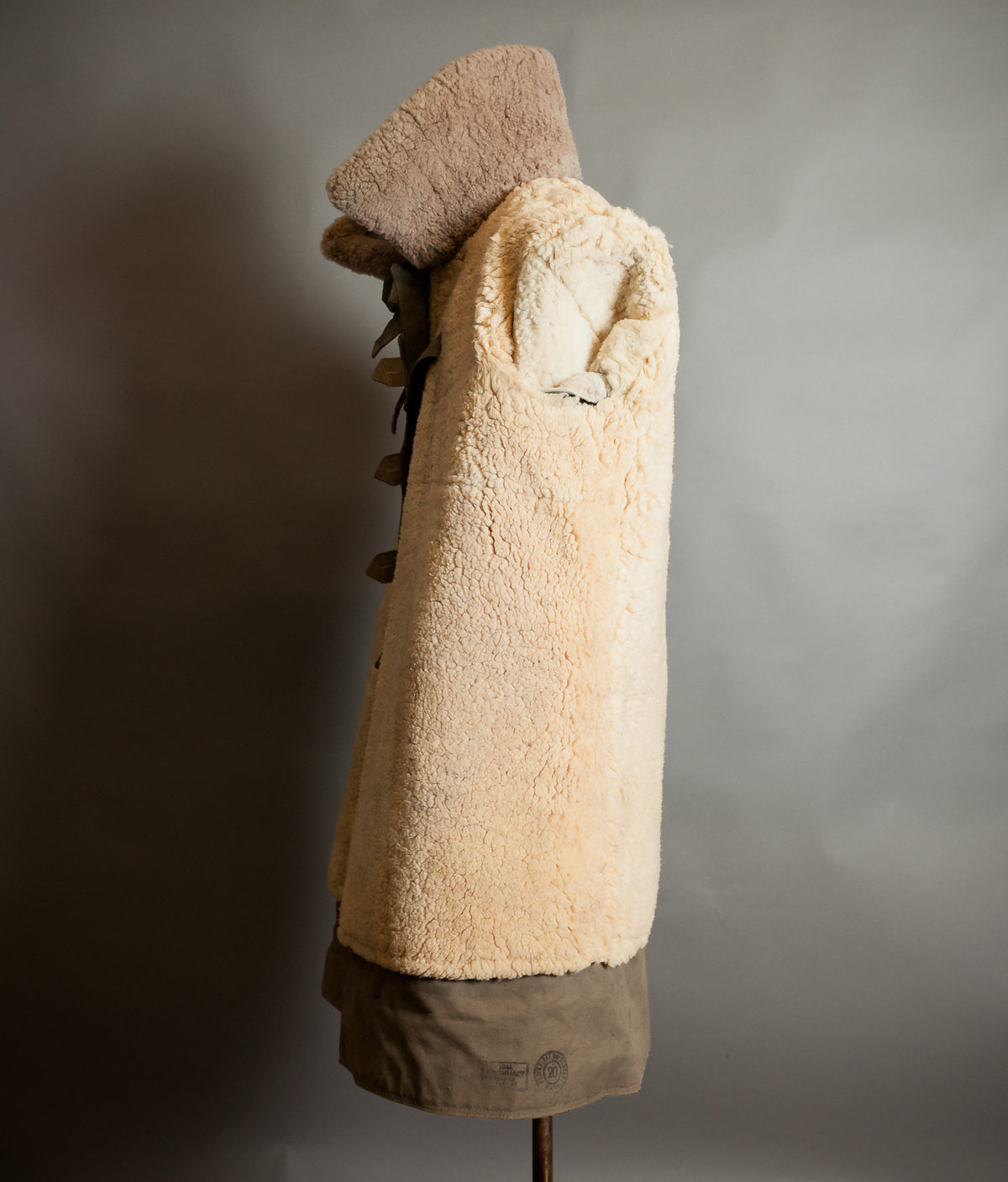 Original 1944 Dated Swedish Army M1909 Sheepskin Parka Overcoat