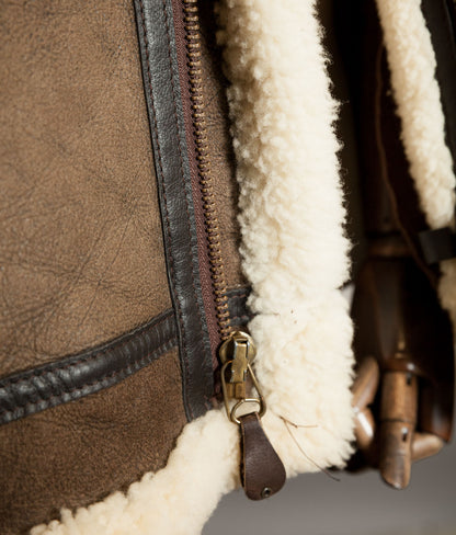 Vintage 1990s Schott B-3 Sheepskin Flying Jacket, USAAF Pattern Label