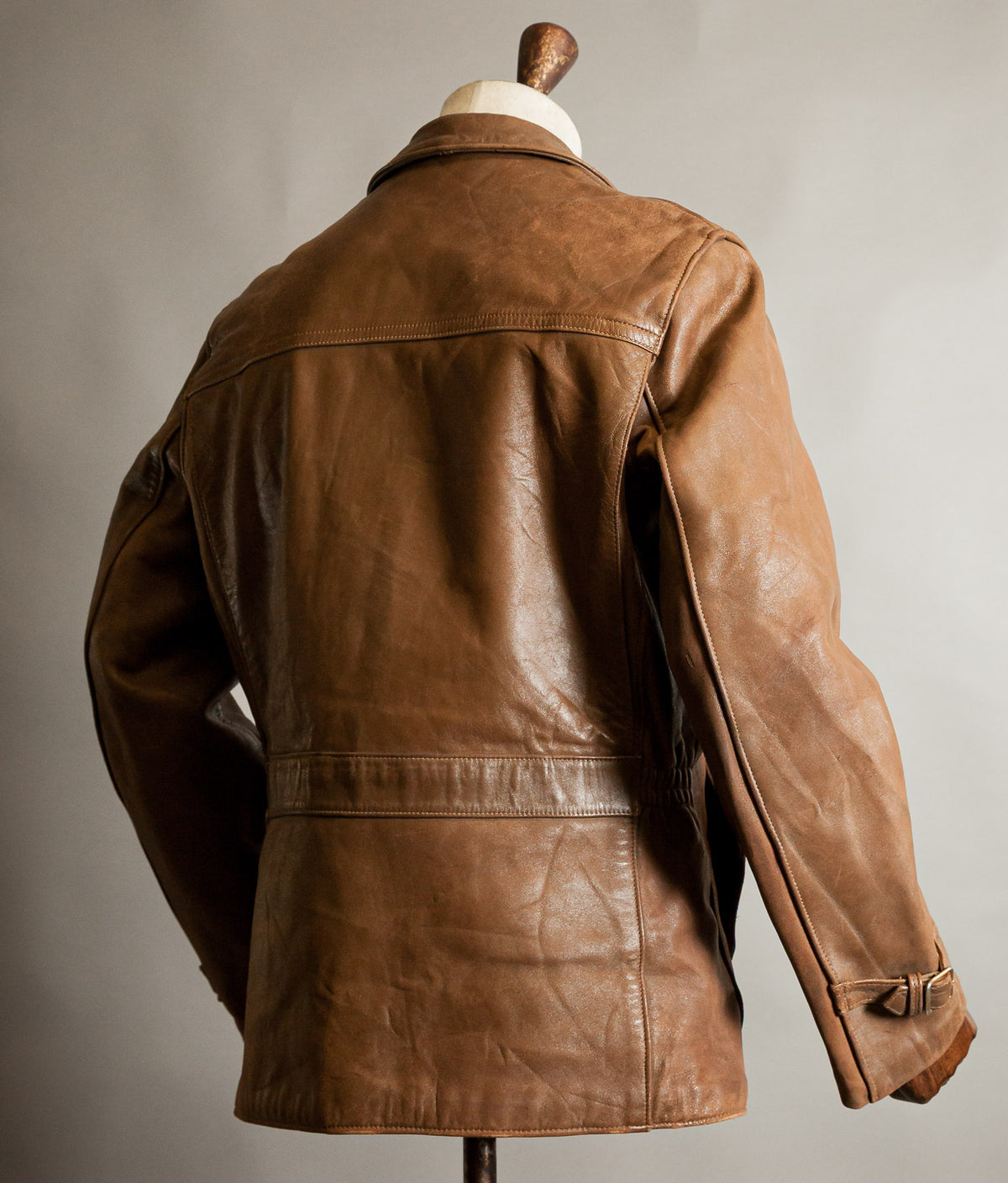 Vintage 1940s French Sheep Leather Motorcycle Jacket Éclair Zips