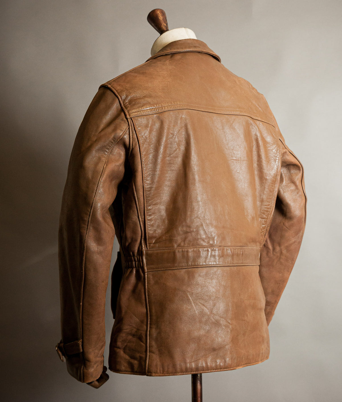 Vintage 1940s French Sheep Leather Motorcycle Jacket Éclair Zips