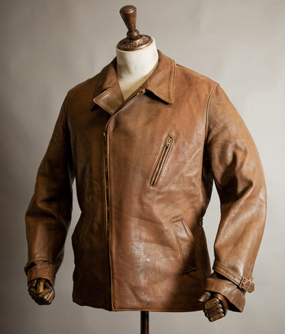 Vintage 1940s French Sheep Leather Motorcycle Jacket Éclair Zips