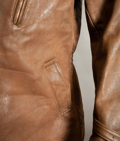 Vintage 1940s French Sheep Leather Motorcycle Jacket Éclair Zips