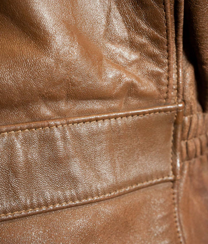 Vintage 1940s French Sheep Leather Motorcycle Jacket Éclair Zips