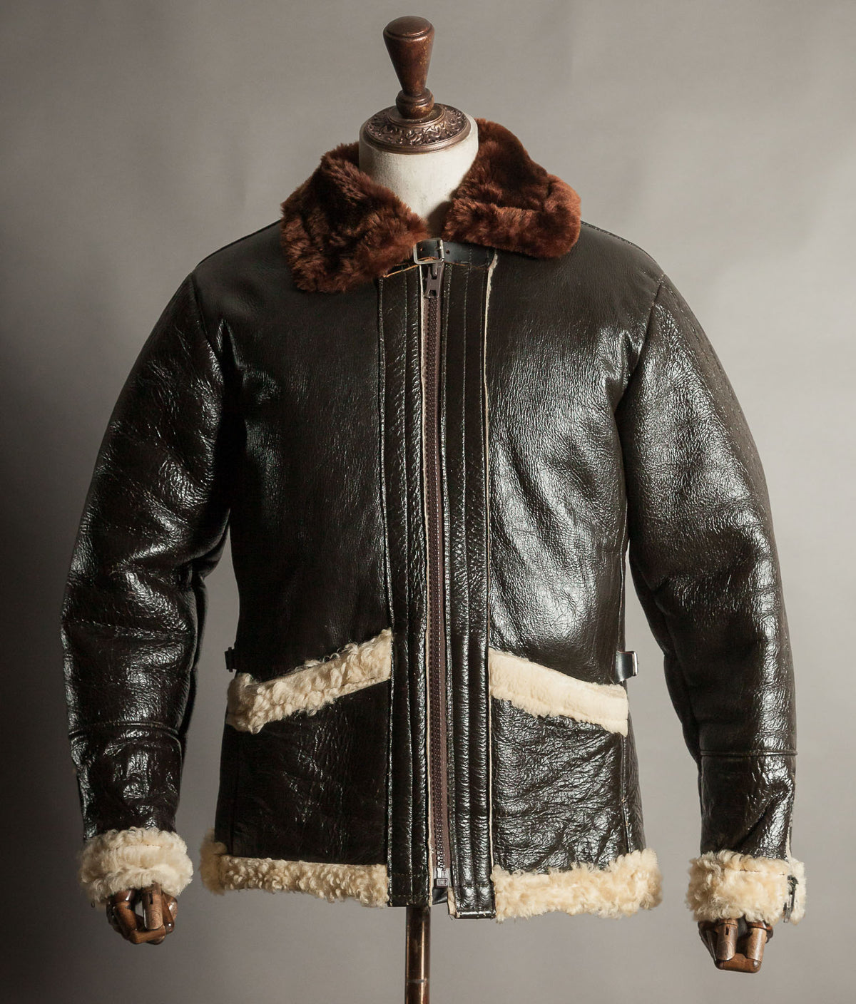 Vintage 1950s British RAF Sheepskin Flying Jacket – Aero Zips, Made in England