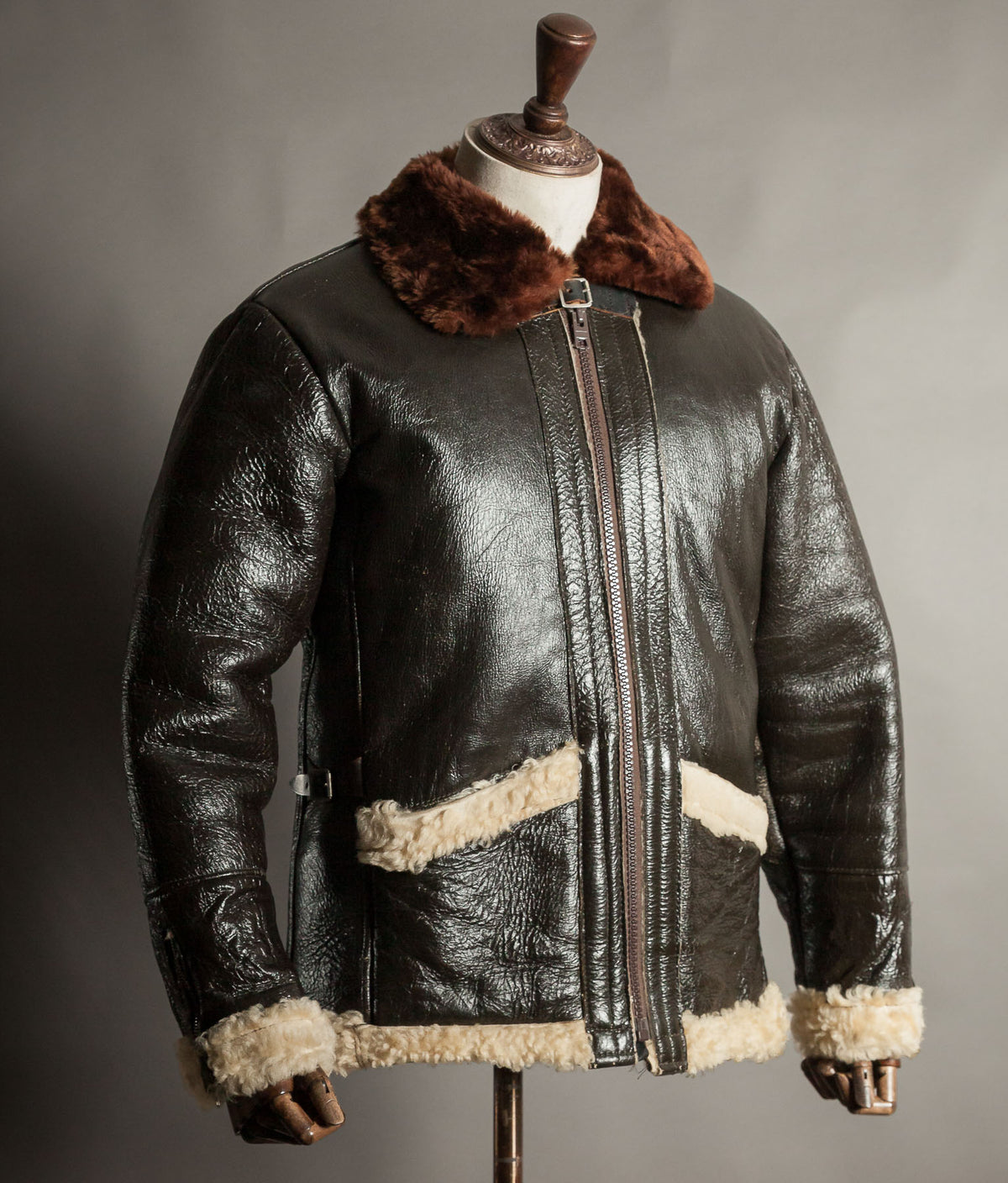 Vintage 1950s British RAF Sheepskin Flying Jacket – Aero Zips, Made in England