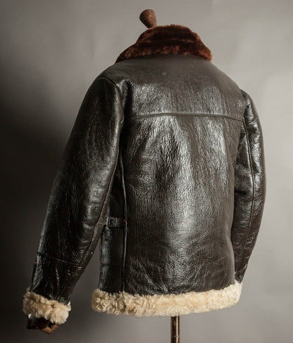 Vintage 1950s British RAF Sheepskin Flying Jacket – Aero Zips, Made in England