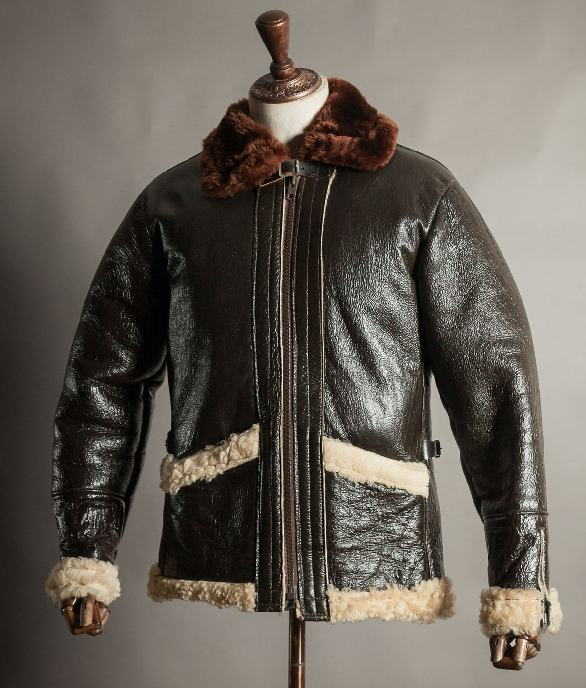 Vintage 1950s British RAF Sheepskin Flying Jacket – Aero Zips, Made in England
