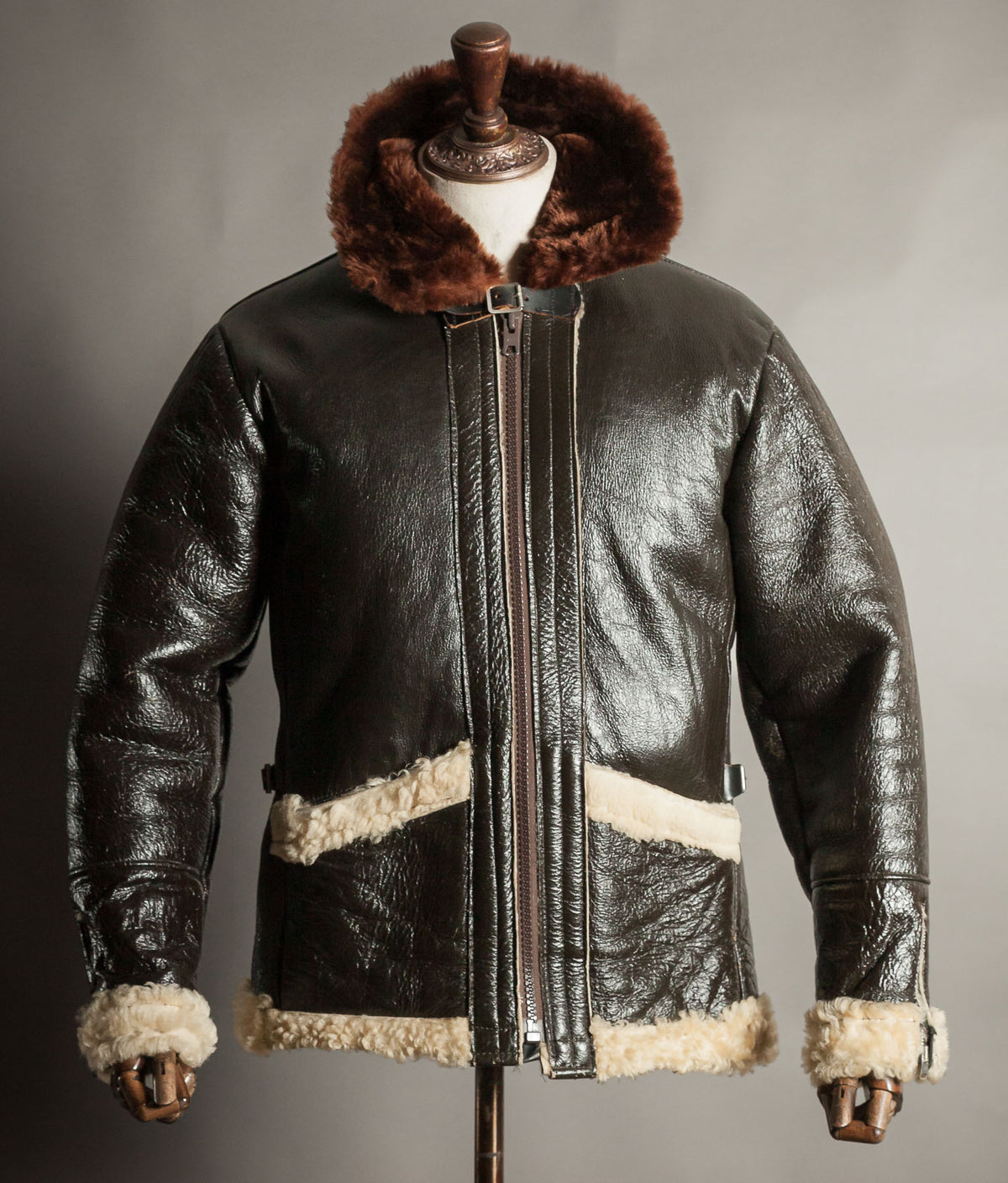 Vintage 1950s British RAF Sheepskin Flying Jacket – Aero Zips, Made in England