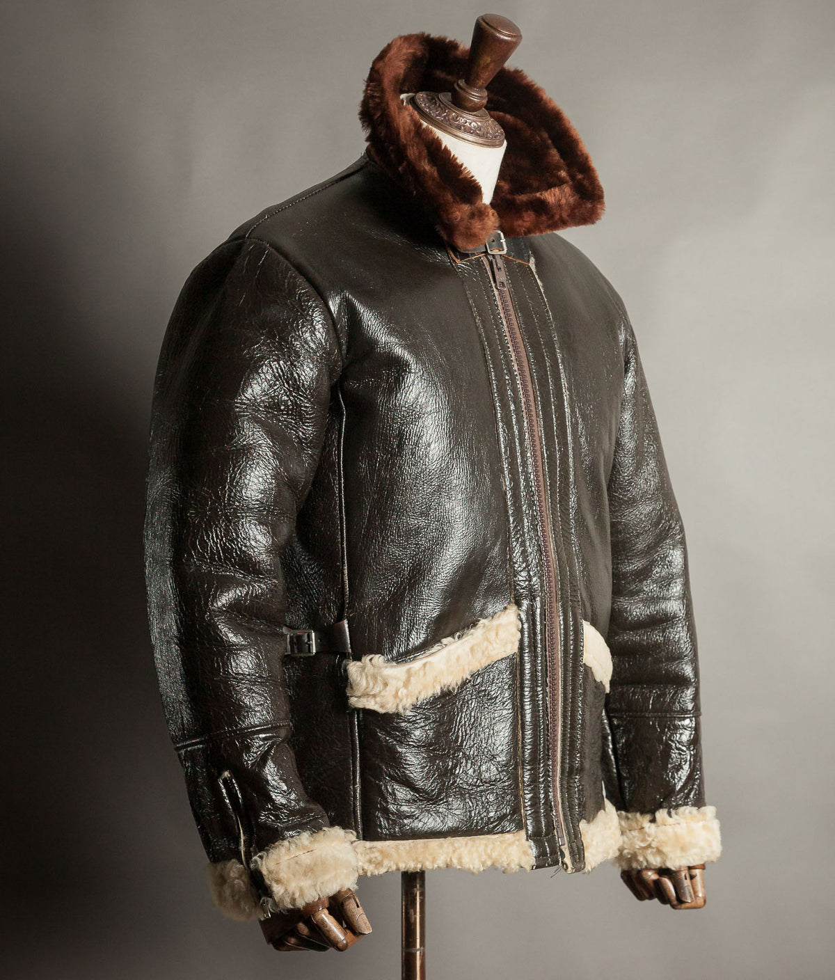 Vintage 1950s British RAF Sheepskin Flying Jacket – Aero Zips, Made in England