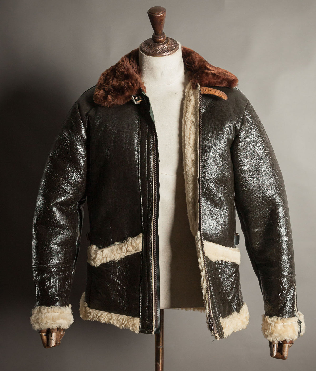 Vintage 1950s British RAF Sheepskin Flying Jacket – Aero Zips, Made in England