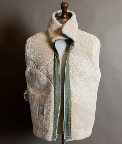 Diesel Heritage Shearling Aviator Jacket – Ice Blue & Olive, Worn by Justin Bieber