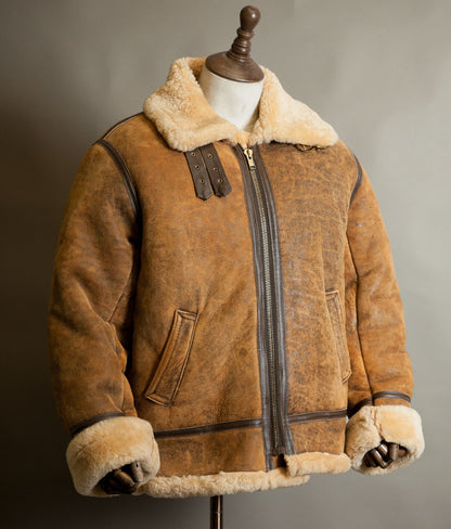 Vintage 1990s English Sheepskin B-3 Flying Jacket – Heavyweight Tan Shearling