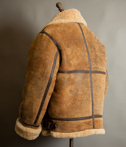 Vintage 1990s English Sheepskin B-3 Flying Jacket – Heavyweight Tan Shearling