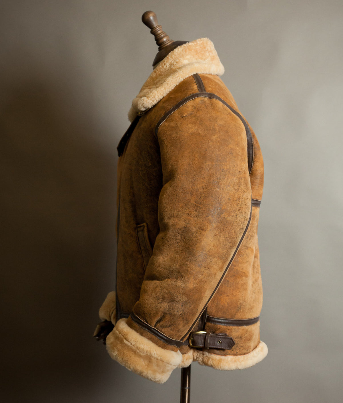 Vintage 1990s English Sheepskin B-3 Flying Jacket – Heavyweight Tan Shearling