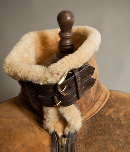 Vintage 1990s English Sheepskin B-3 Flying Jacket – Heavyweight Tan Shearling