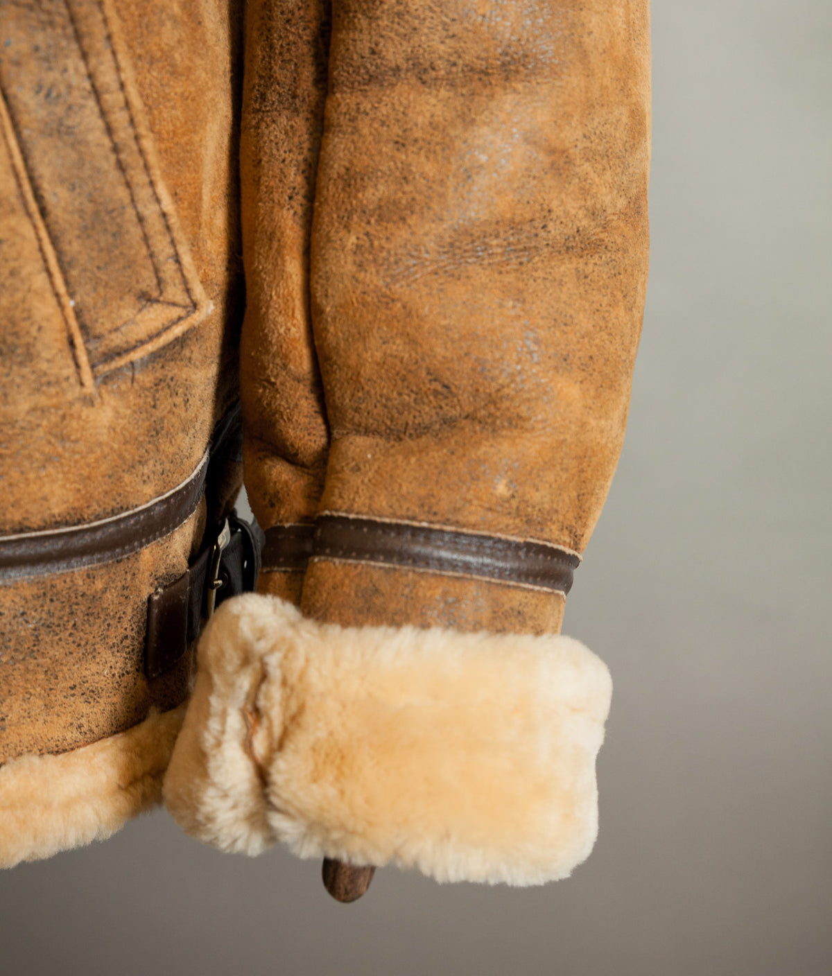 Vintage 1990s English Sheepskin B-3 Flying Jacket – Heavyweight Tan Shearling