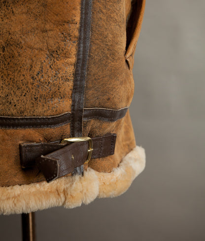 Vintage 1990s English Sheepskin B-3 Flying Jacket – Heavyweight Tan Shearling