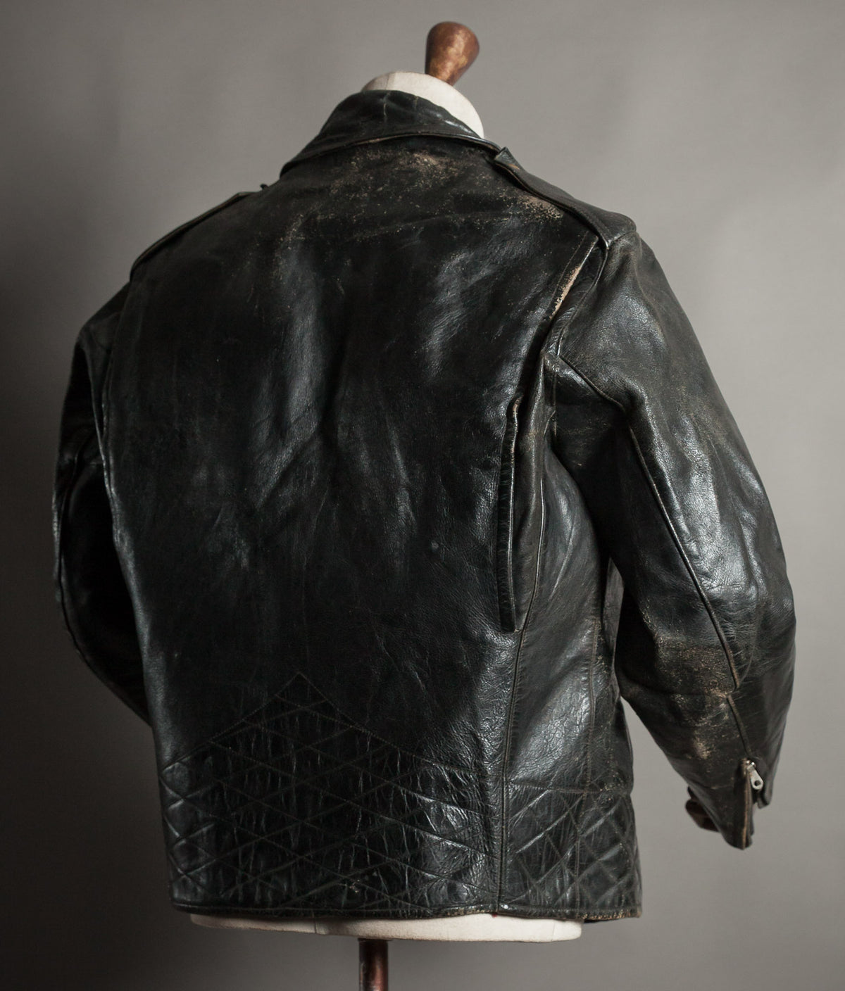 Vintage 1950s Rivetts Highwayman Horsehide Cross-Zip Motorcycle Jacket