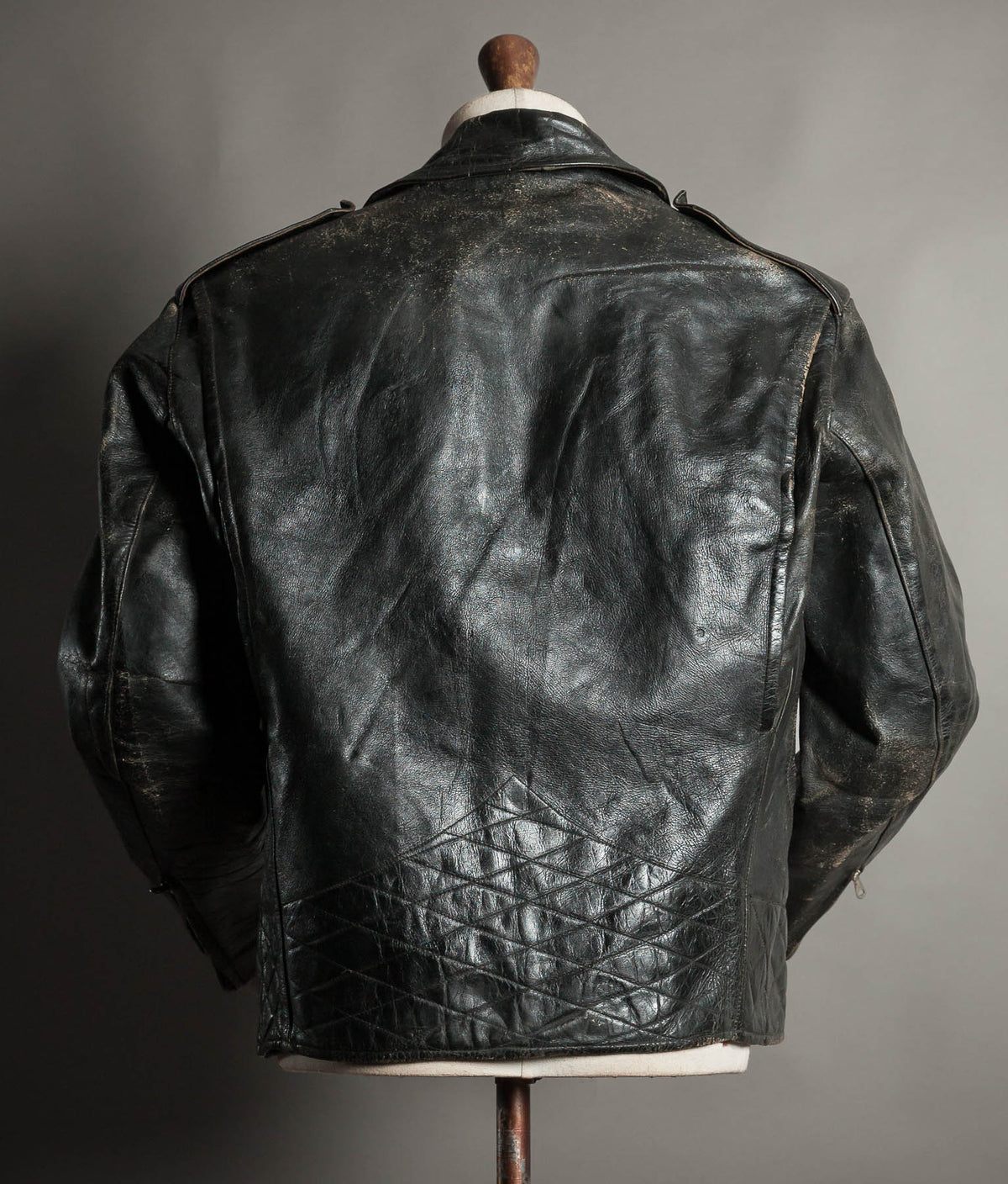 Vintage 1950s Rivetts Highwayman Horsehide Cross-Zip Motorcycle Jacket