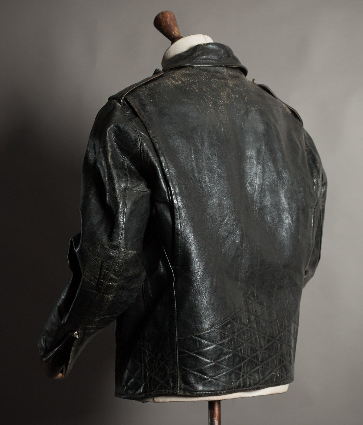 Vintage 1950s Rivetts Highwayman Horsehide Cross-Zip Motorcycle Jacket